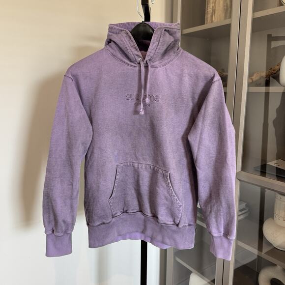Supreme Spray Violet Purple Embroidered Logo Pullover Hooded Sweatshirt S Hoodie